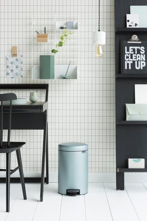 Сміттєвий бак з педаллю 12 л безшумний мятний металік NewIcon Brabantia