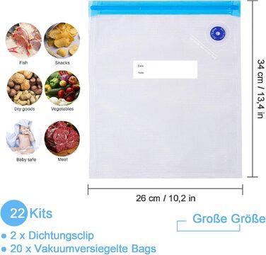 Вакуумні пакети 20 пакетів 26 х 40 см sinzau