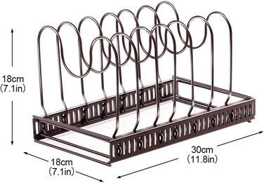 Підставка для посуду розсувна 58,8 x 18 см, на 7 відділень, темно-коричнева MASTERTOP