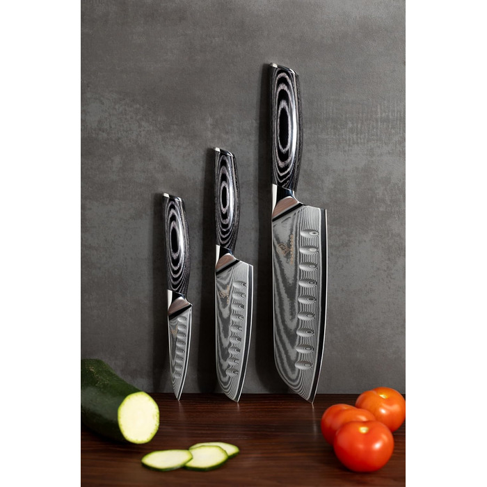 Набор дамасских ножей 31 23 и 19 см Pro Wolfblood