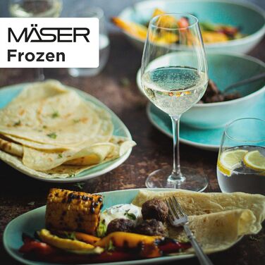 Набір сервірувальних тарілок Mser, керамограніт заморожений зелений, 39,0 x 21,0 x 25,0 сантиметрів бірюзово-зелений