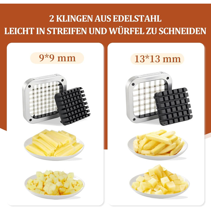 Професійний апарат для нарізки картоплі фрі з 2 змінними лезами Anatole