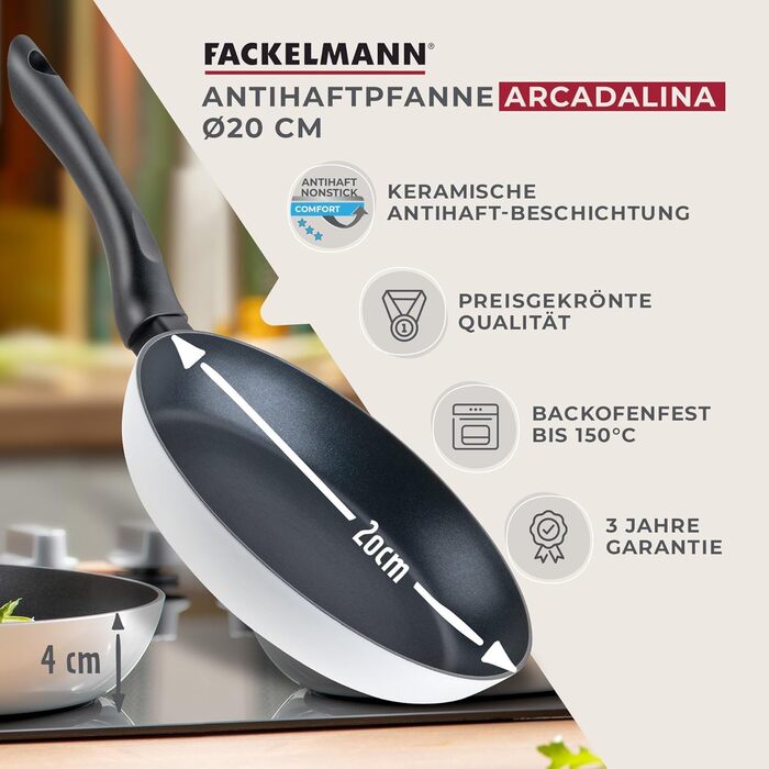 Сковорода 20 см, чорно-біла Arcadalina Fackelmann