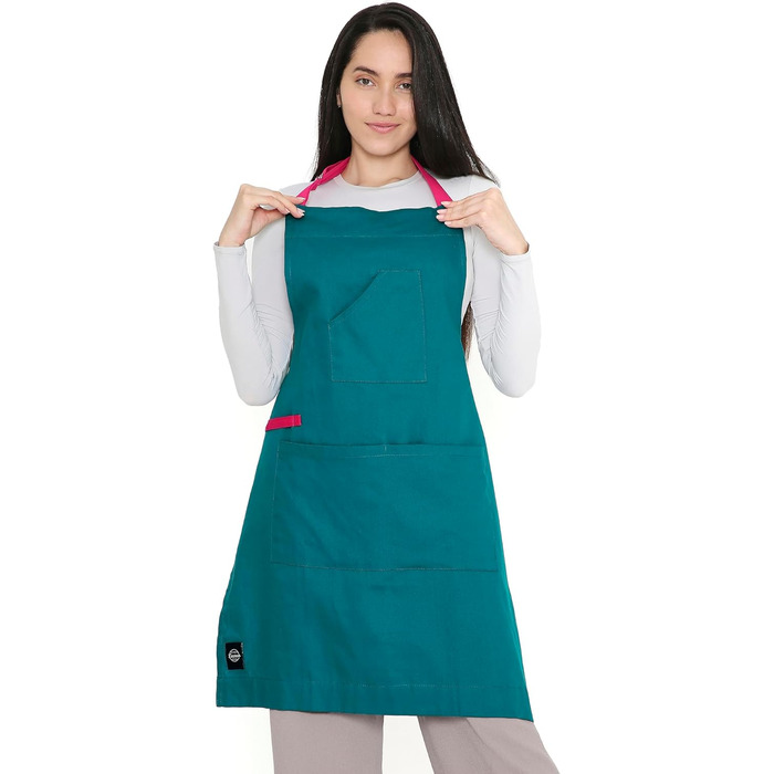 Регулируемый кухонный фартук с карманами 68 x 85 см голубой Encasa XO