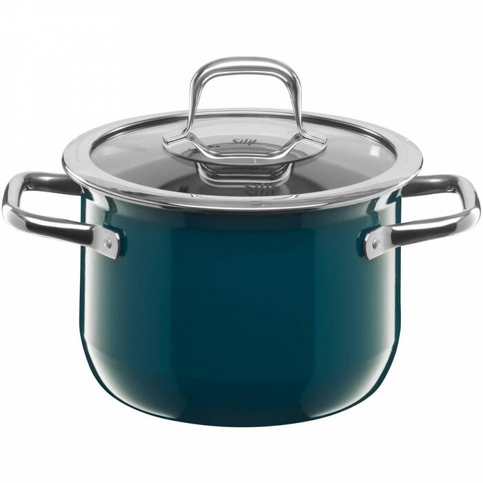 Каструля висока 18 см, зеленувато-синя Compact Silit
