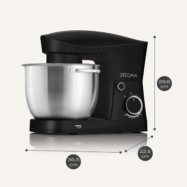 Кухонний комбайн-міксер 1500 Вт 5,2 л чорний Planeet Easy Zeegma