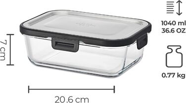 Набір банок для зберігання продуктів SILBERTHAL з кришкою з нержавіючої сталі - Герметичні - Набір з 3 банок - Розміри 1 літр, 600 мл і 400 мл (1х1000 мл)