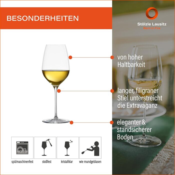 Набір з 6 келихів для білого вина 0,45 л, Fino Stölzle Lausitz
