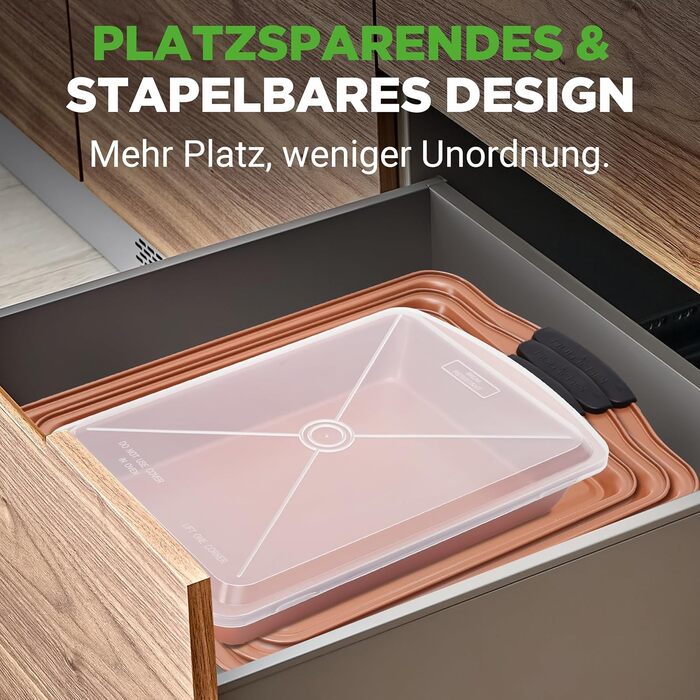 Набір форм для випікання NutriChef із 8 предметів набір форм для випікання, що включає форму для торта, деко, форму для хліба, форму для мафінів, рознімну форму, форму для піци, круглу форму для випікання та прямокутну форму для випікання. Міцні аксесуари