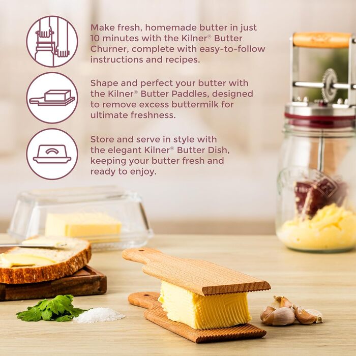 Набір з 2 дерев'яних дощок для масла  30 см х 9 см х 2 см Kilner