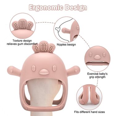 Комбінована годівниця для фруктів та міні-лоток для перекусів у морозильній камері, для дітей віком від 4 років, форми для грудного молока для охолодження дитини, силіконова годівниця без бісфенолу А для малюків, що прорізуються зубки (коала/курча/блакитн