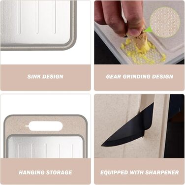 Дошка для розморожування та нарізання 36,5 х 25 см, білий/бежевий SMELEYOU