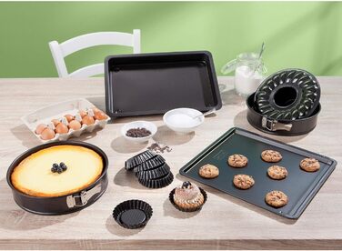 Роз'ємна форма Zenker 6504 Ø 28 см, форма для випічки з антипригарним покриттям, кругла форма для торта з плоским дном (колір чорний), кількість