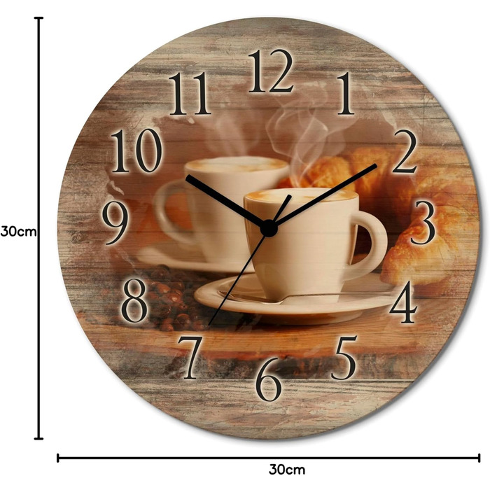 Настінний годинник, безшумний круглий 30 см ARTLAND