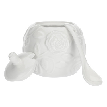 Цукорниця з ложкою La Porcellana Bianca FLORENTINA, порцеляна, 270 мл