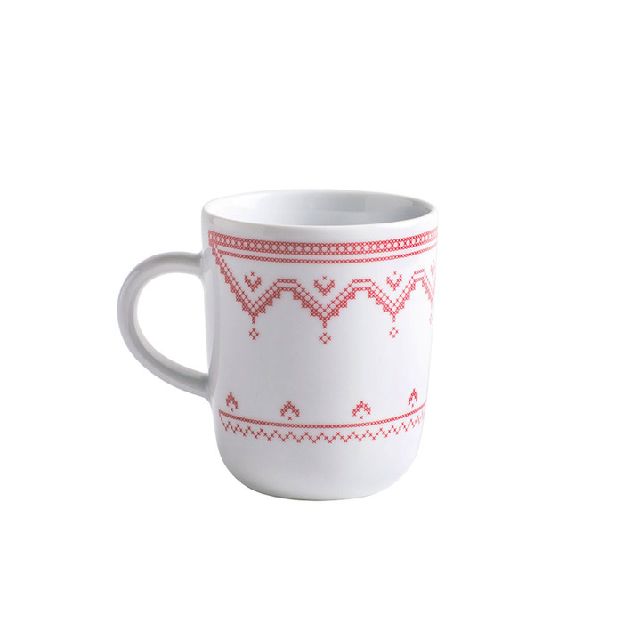 Чашка для кави 0,35 л, червона Cross Stitch Kahla