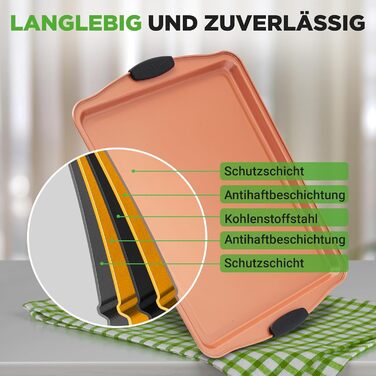 Набір форм для випікання NutriChef із 8 предметів набір форм для випікання, що включає форму для торта, деко, форму для хліба, форму для мафінів, рознімну форму, форму для піци, круглу форму для випікання та прямокутну форму для випікання. Міцні аксесуари