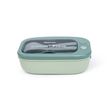 Ланч-бокс Fissman з двома відділенням 20,5х13х6,5 см / 1000 мл, колір зелений пластик (16743)