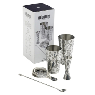 Набор бармена, 5 предметов, нержавеющая сталь, Tiki, Urbanbar (Урбанбар)