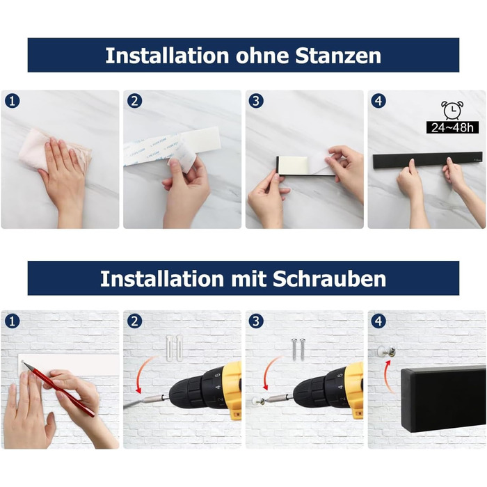 Магнітний тримач для ножів з 3 гачками 40 см Dmore