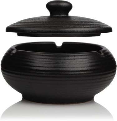 Попільничка з кришкою чорна Nuts OT nuts