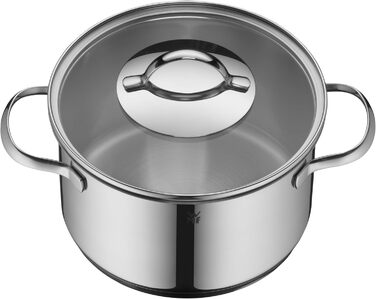 Набір індукційних каструль WMF Aparto Advantage Pot Set зі скляною кришкою, полірована нержавіюча сталь Cromargan, без покриття, можна мити в посудомийній машині (набір каструль) (16 см)
