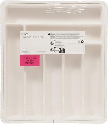 Органайзер для столових приборів 57 х 38 см для шухляд, 9 відділень, білий Lifewit