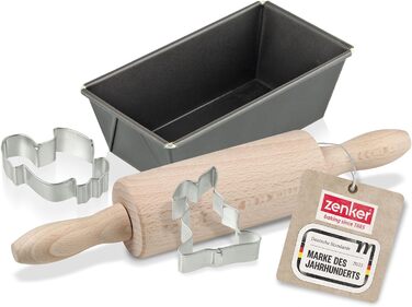 Пасхальный набор из 4 шт. - Идеально подходит для творческой пасхальной выпечки - Маленькая булочка из теста, маленькая форма для выпечки хлеба и две формочки для печенья с пасхальными мотивами - Детская посуда для выпечки Аксессуары для выпечки