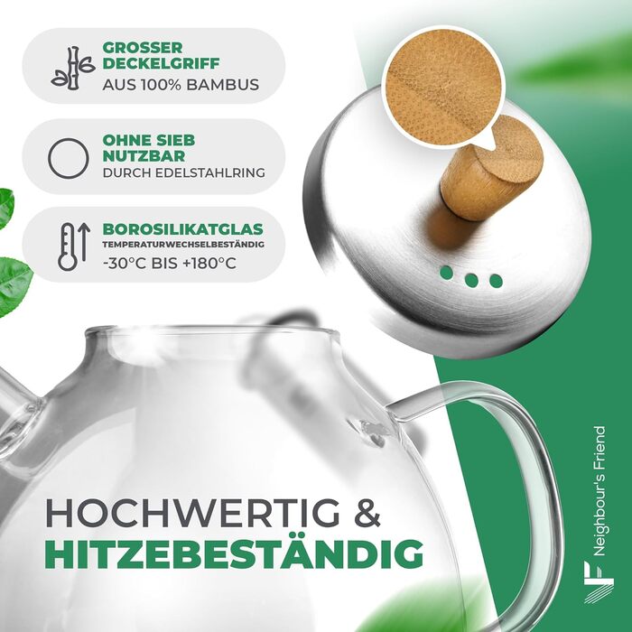 Чайник заварювальний з фільтром для чаю 1,5 л Neighbour's Friend