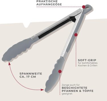 Щипці кухонні багатоцільові 27 см Fackelmann