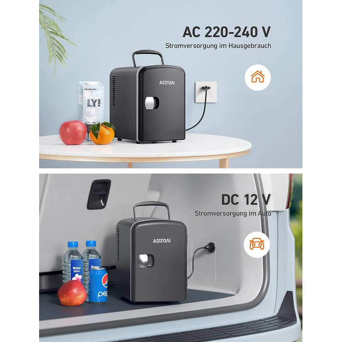 Міні-холодильник 4 л чорний AstroAI