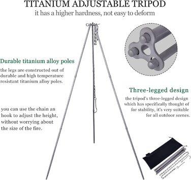 Титановый штатив для кемпингового костра Boundless Voyage