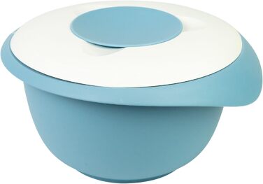 Миска для змішування та випічки Westmark з кришкою з двох частин, 2,5 л, з носиком, пластикова, біла/яблучно-зелена, 3153227A (синій/білий, з кришкою)