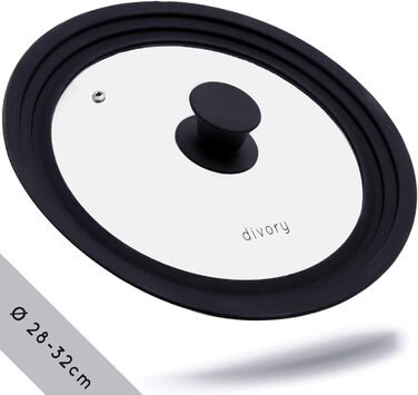 Универсальная крышка для кастрюль диаметром 28, 30 и 32 см DIVORY