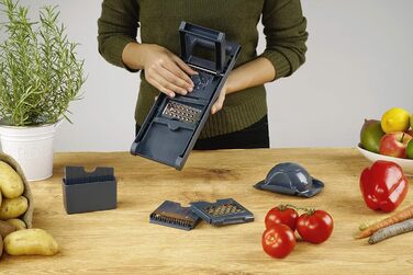 Овочерізка, 6 предметів, включає 4 вставки та контейнер для зберігання Fackelmann