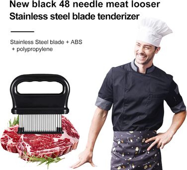 Прес для м'яса з нержавіючої сталі з 48 лезами чорний Leikurvo