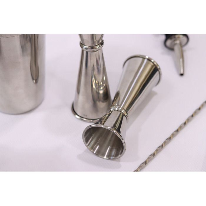 Набор бармена, 8 предметов, сатинированная сталь,  Urbanbar + ПОДАРОК бокал TIKI