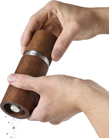 Млин для перцю та солі 15 см, набір 2 предмети, чорний/коричневий з упаковками 50 г перцю та морської солі Textura AdHoc