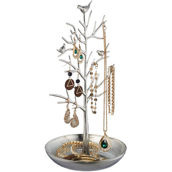 Ювелірне сховище для намист, сережок і браслетів, ВxШxГ 30x16x15 см, Jewelry Tree, білий