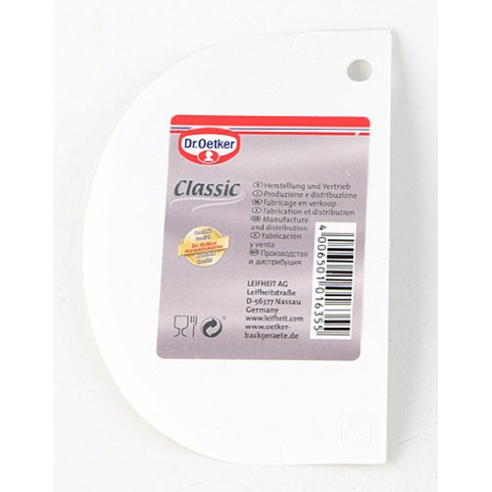 Скребок для тіста пластмасовий напівкруглий Back - Helfer Dr. Oetker