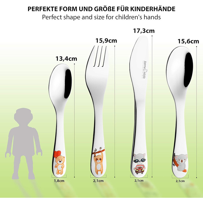 Дитячі столові прибори Звірятки, набір 4 предмети Koru Kids