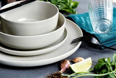 Набір тарілок на 6 персон, 18 предметів бежевий Konsimo