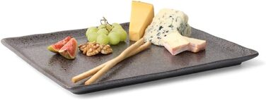 Арена Реактивный фарфор на 4 персоны (тарелка 33 x 27 см, черная)