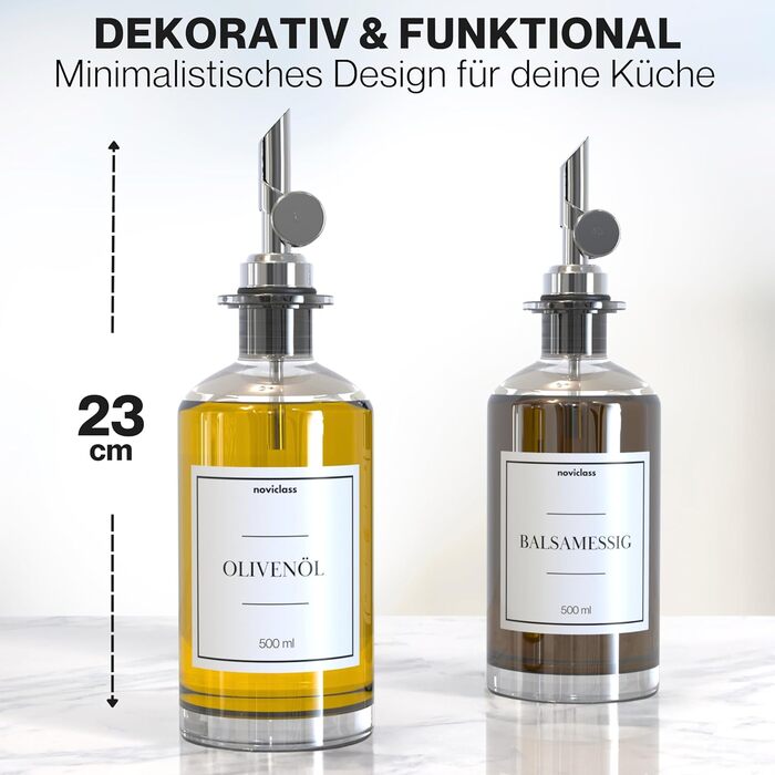Набір пляшок для розливу оцту та олії 2 х 500 мл Noviclass