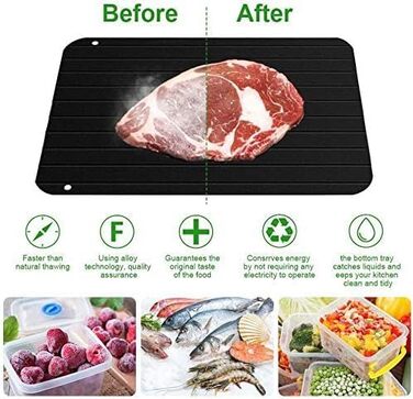 Дошка для розморожування продуктів 23 х 16,7 см, чорний Lrocotanc