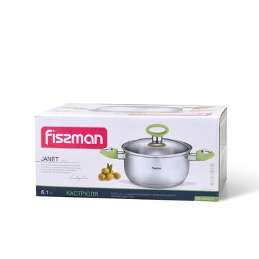 Кастрюля со стеклянной крышкой 24 см 6,1л JANET Fissman
