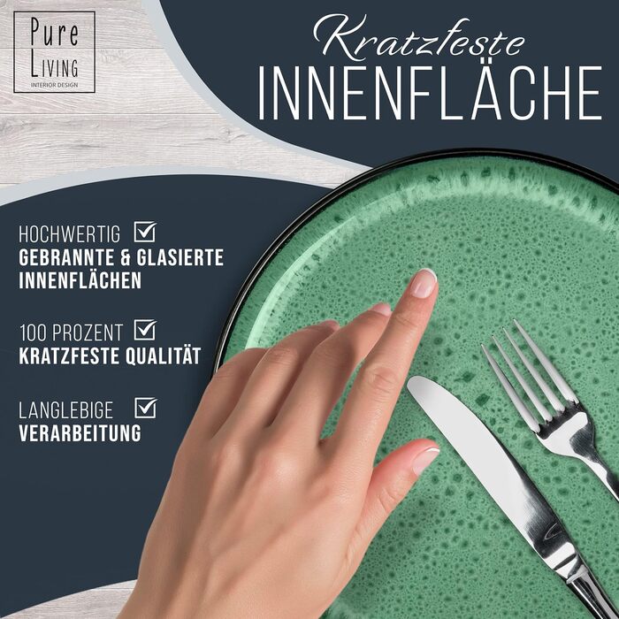 Набір посуду з керамограніту на 6 персон, 24 предмети PURE LIVING INTERIOR DESIGN