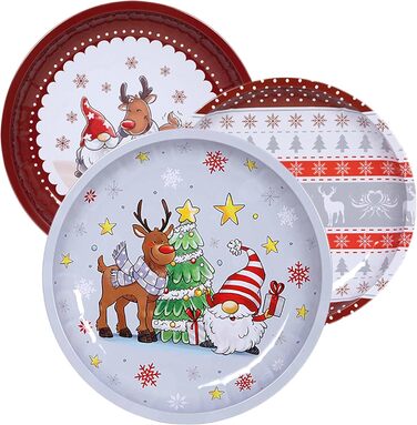 Банки для цукерок KAMACA 1,2 л Набір із 6 банок для цукерок з кришками Герметичний диспенсер для зберігання, придатний для миття в посудомийній машині, у вінтажному стилі для солодощів, кукурудзяних пластівців, печива та іншого (Набір із 3 різдвяних тісте