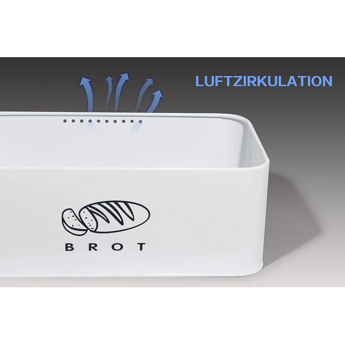 Хлібниця з кришкою 42 х 23 х 16 см білий Theo&Cleo