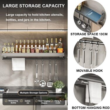 Настінний органайзер для кухонного приладдя 50 см Generisch